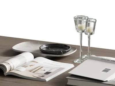 coffee table decor set001 3D model