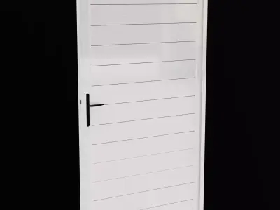 Exterior white gate Free 3D model