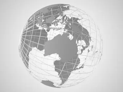 Globe News Skeleton Grey 3D model