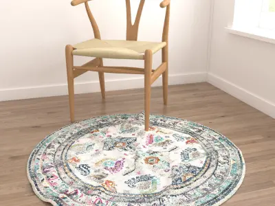 Round Rug Set 4 3D model