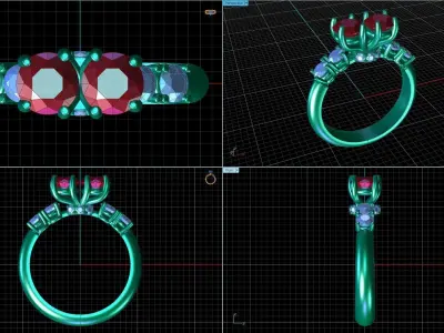 2 Diamonds rings 3D print model