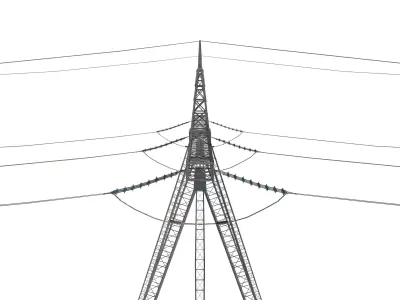 Electricity Pole 24 Low-poly 3D model