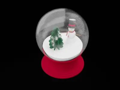 Christmas Snow Globe  Low-poly 3D model