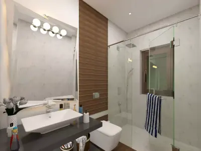 MASTER BATHROOM SKETCHUP VRAY SCENE DS001 3D model