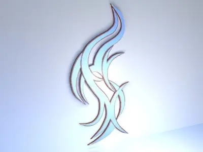 Lights colorful butterfly on wall Free 3D model