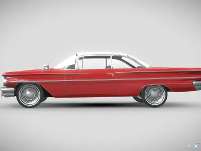 Pontiac Venture 1960 Low-poly 3D model