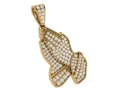 Pray French Pave Pendant 3995 3D print model