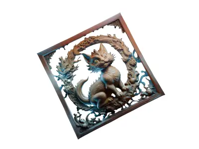 The power of the Dragon ART FRAME 3D print model