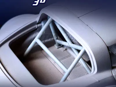 Custom Rollcage for Revell  Corvette C3 modelkit 1-25th scale 3D print model