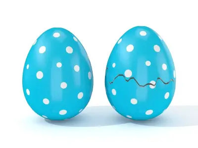 Easter Egg Cracked  N005 Low-poly 3D model