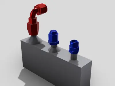 PRO MOD 6 pce Combo Pack Racepack MSD Boxes AN Fittings etc 3D print model