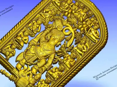 God Hanuman Relief Design 3D print model