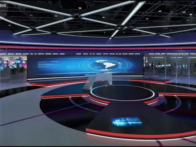 Virtual TV Studio News Set 31 3D model