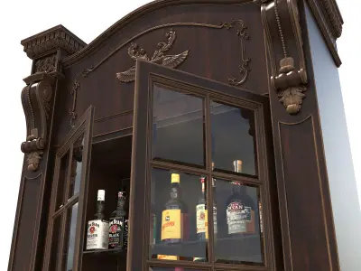 Classic European style Wine Cabinet 3D model