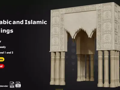 6 Arabic and Islamic Buildings Low-poly 3D model