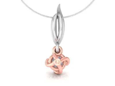 pendant diamond in rose and gold 3D print model