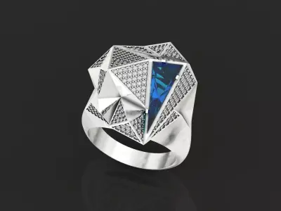 futuristic ring  geometry Carrera Iceberg collection 1052 3D print model
