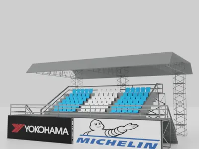 Race Track Props Collection  Low-poly 3D model