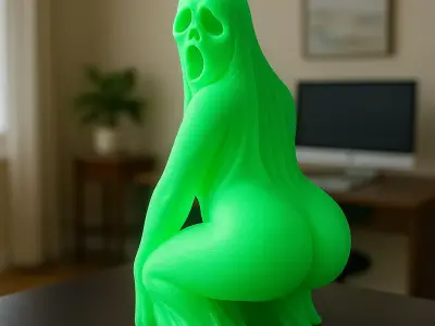 Twerking Ghost Figurine Funny Halloween STL Model  3D print model