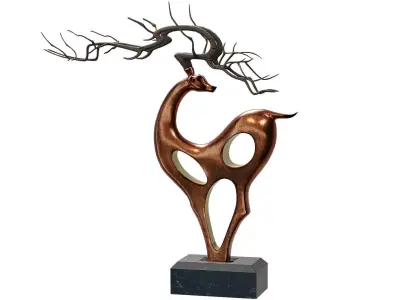 Copper Deer Decoration Low-poly 3D model