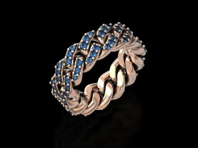 Cuban Chain Ring v2 3D print model