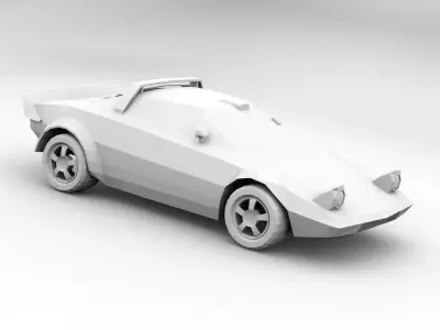 Low poly Lancia Stratos  Low-poly 3D model