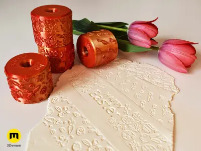 Texture Rollers Easter Patterns Free 3D print model