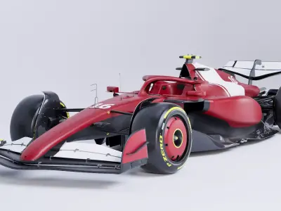 F1 2025 SF-25 Formula 1 Race Car Low-poly 3D model Low-poly 3D model