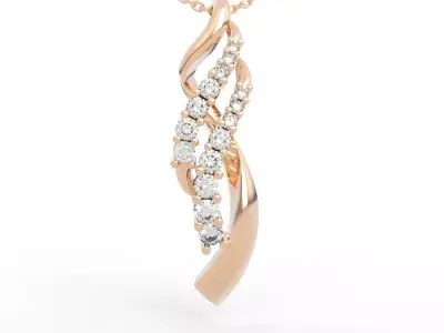Twisted Diamond Pendant Necklace 3D print model