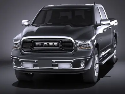 HQ LowPoly Dodge RAM 1500 Laramie Limited 2015 VRAY 3D model