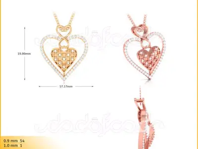 light weight yellow gold diamond pendent -DOC-P8231 3D print model