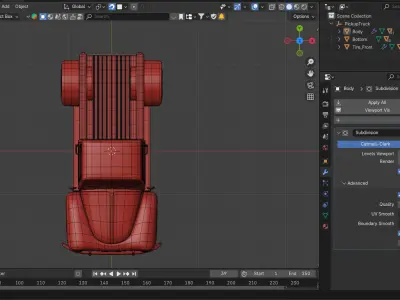 Stylized Retro Pickup Truck 3D model