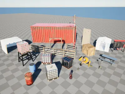 Environmental Equip - Unreal Engine Project Low-poly 3D model