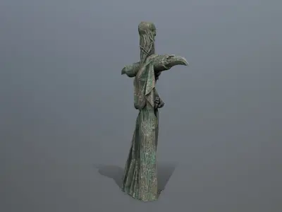 woman Statue Low-poly 3D model