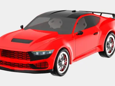 Generic Sport Car red 3D model
