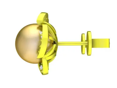 A6771 Luxury Diamond Pearl Earrings 3D print model