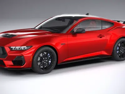 Mustang GT 2024 with interior 3D model