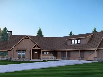 American House 3D Model Modern Suburban Home 3D model