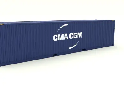 Shipping container CMA CGM Low-poly 3D model