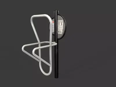 Steel Pull-Up Bar Low-poly 3D model