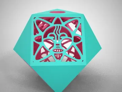 Cuboctahedron paper sculpture 3D print model