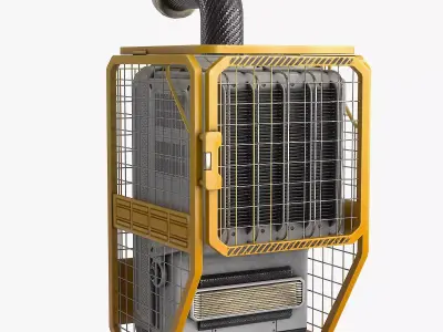 Sci Fi Device Generator Battery v3 Low-poly 3D model