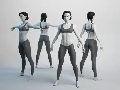 Female Basemesh 07 Low-poly 3D model