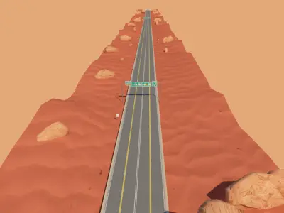 highway chase  track  Low-poly 3D model