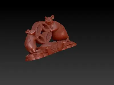 2 mouses - 2 chuot TAI LOC  3D model
