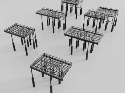 Metal Canopies Low-poly 3D model