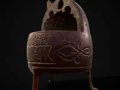 Engraved Metal Perfume Holder Low-poly 3D model