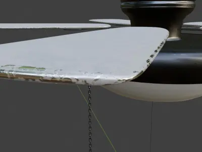 Ceiling lamp with 5 Fans Model Low-poly 3D model
