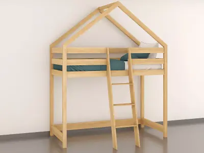 children cabin bed 6 3D model