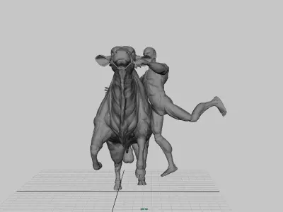 bull sculpture 3D model purchase